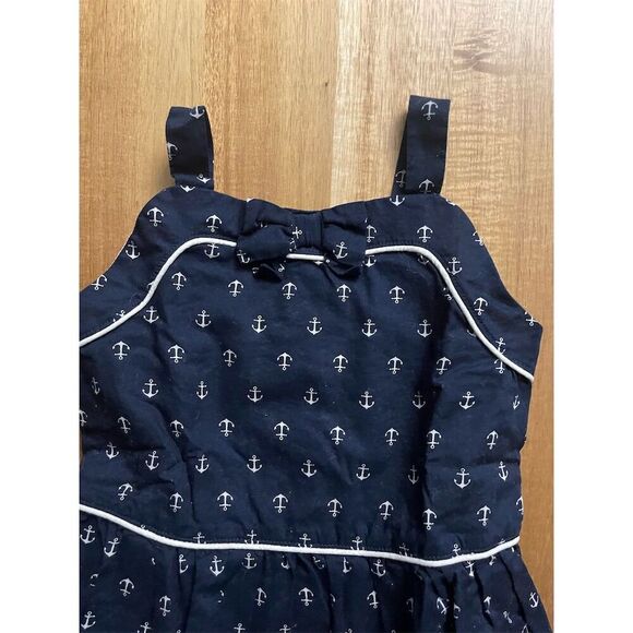 Janie and Jack Girls Nautical Anchor Navy Skort Romper Size 4 Sleeveless Casual - Picture 5 of 6